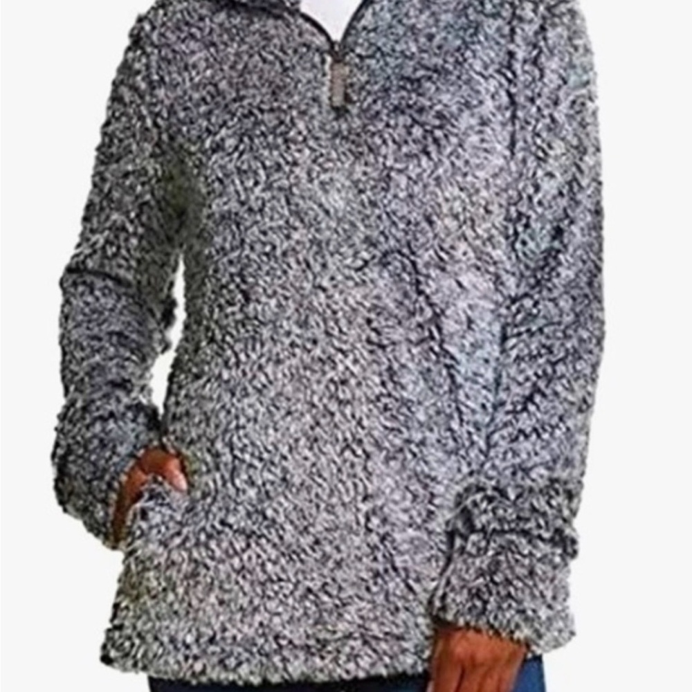Weatherproof Gray Sherpa Pullover Jacket - image 2